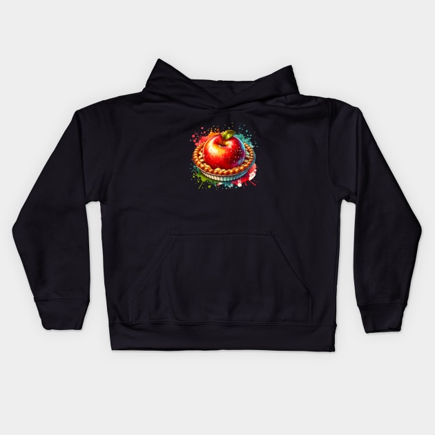 Apple Pie Art Sweet Kawaii Slice Since Vintage Kids Hoodie by Flowering Away